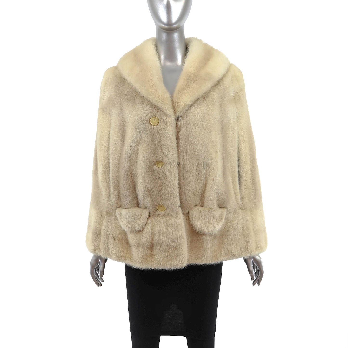 Ivory Mink Cape- Size S