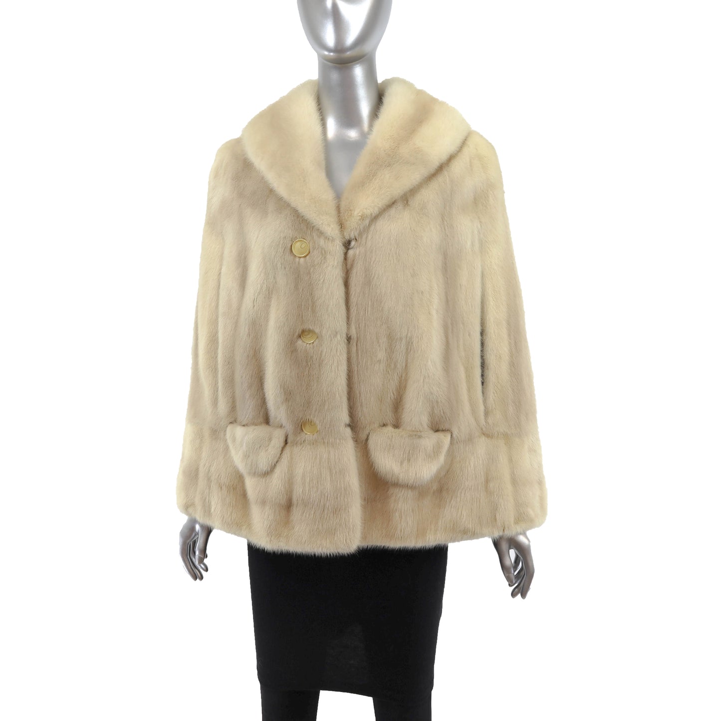 Ivory Mink Cape- Size S