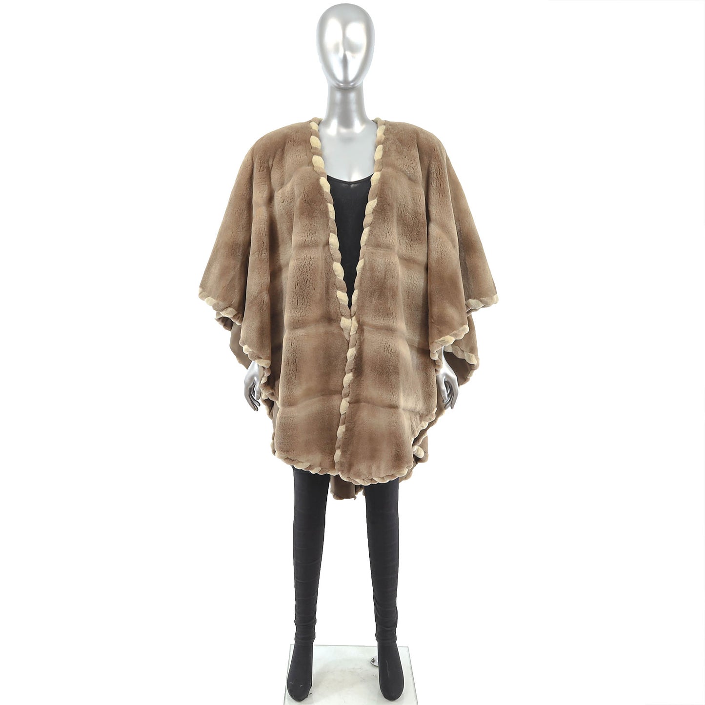 Revillon/ Saks-Fifth Avenue Light Brown Sheared Mink Cape- Size Free