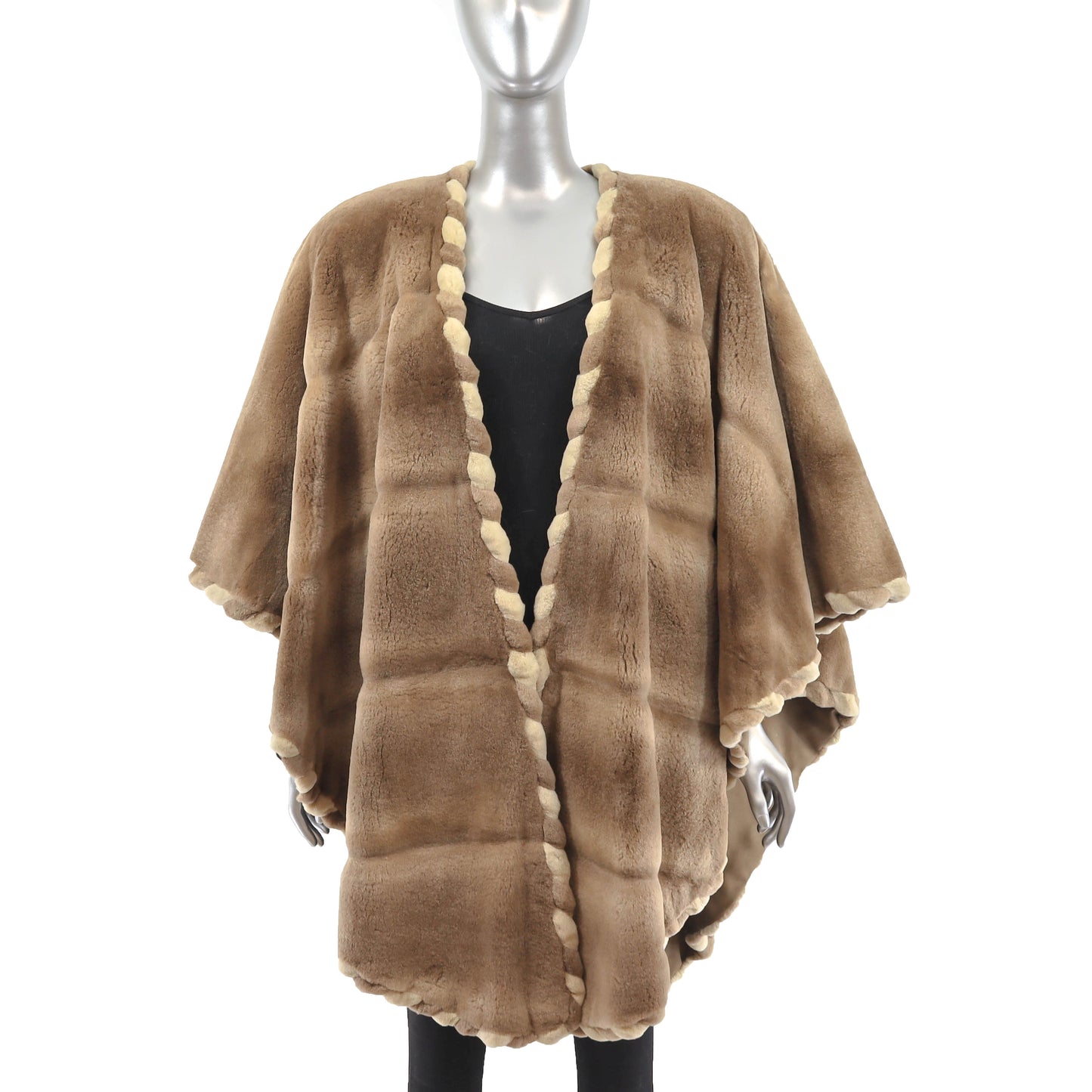 Revillon/ Saks-Fifth Avenue Light Brown Sheared Mink Cape- Size Free