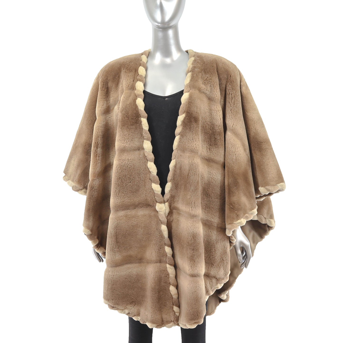 Revillon/ Saks-Fifth Avenue Light Brown Sheared Mink Cape- Size Free