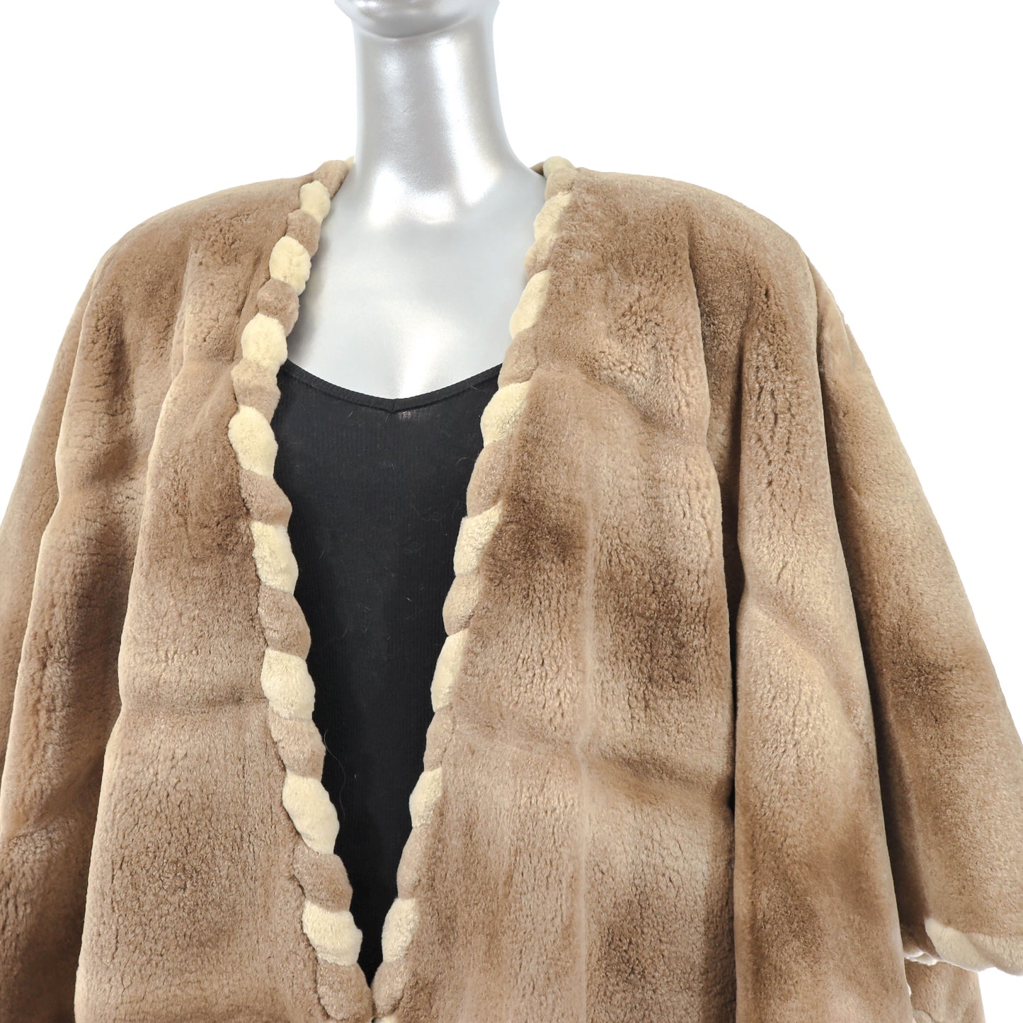 Revillon/ Saks-Fifth Avenue Light Brown Sheared Mink Cape- Size Free