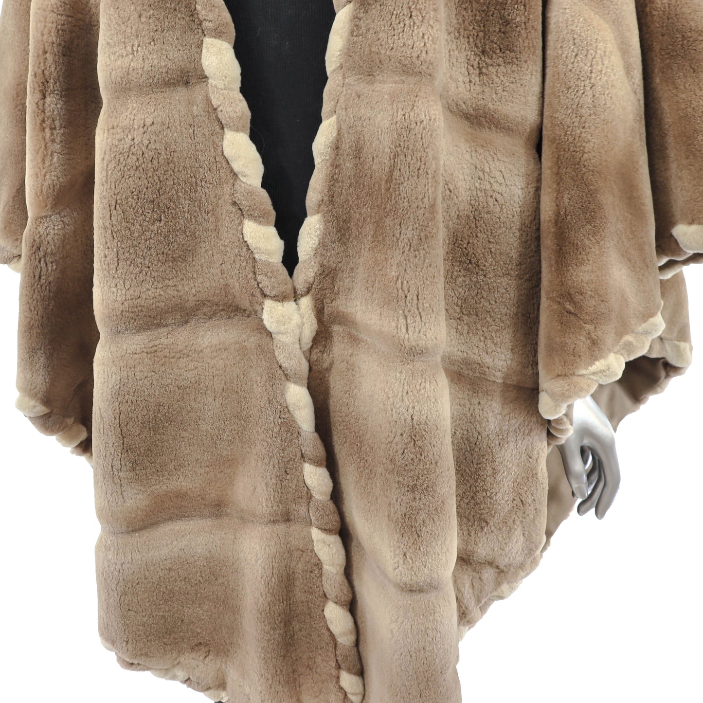 Revillon/ Saks-Fifth Avenue Light Brown Sheared Mink Cape- Size Free