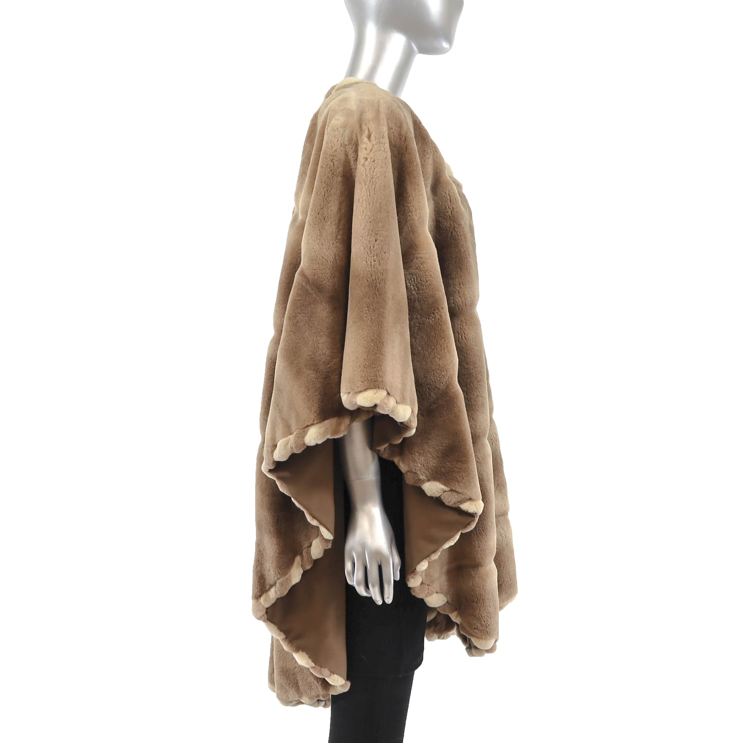 Revillon/ Saks-Fifth Avenue Light Brown Sheared Mink Cape- Size Free