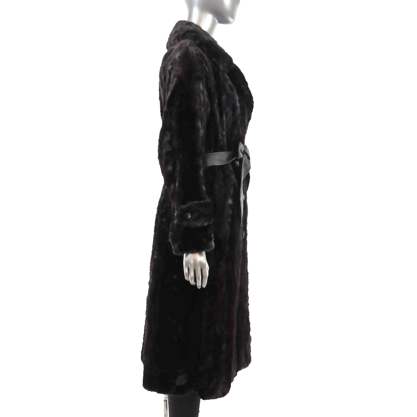 Black Section Mink Coat- Size S