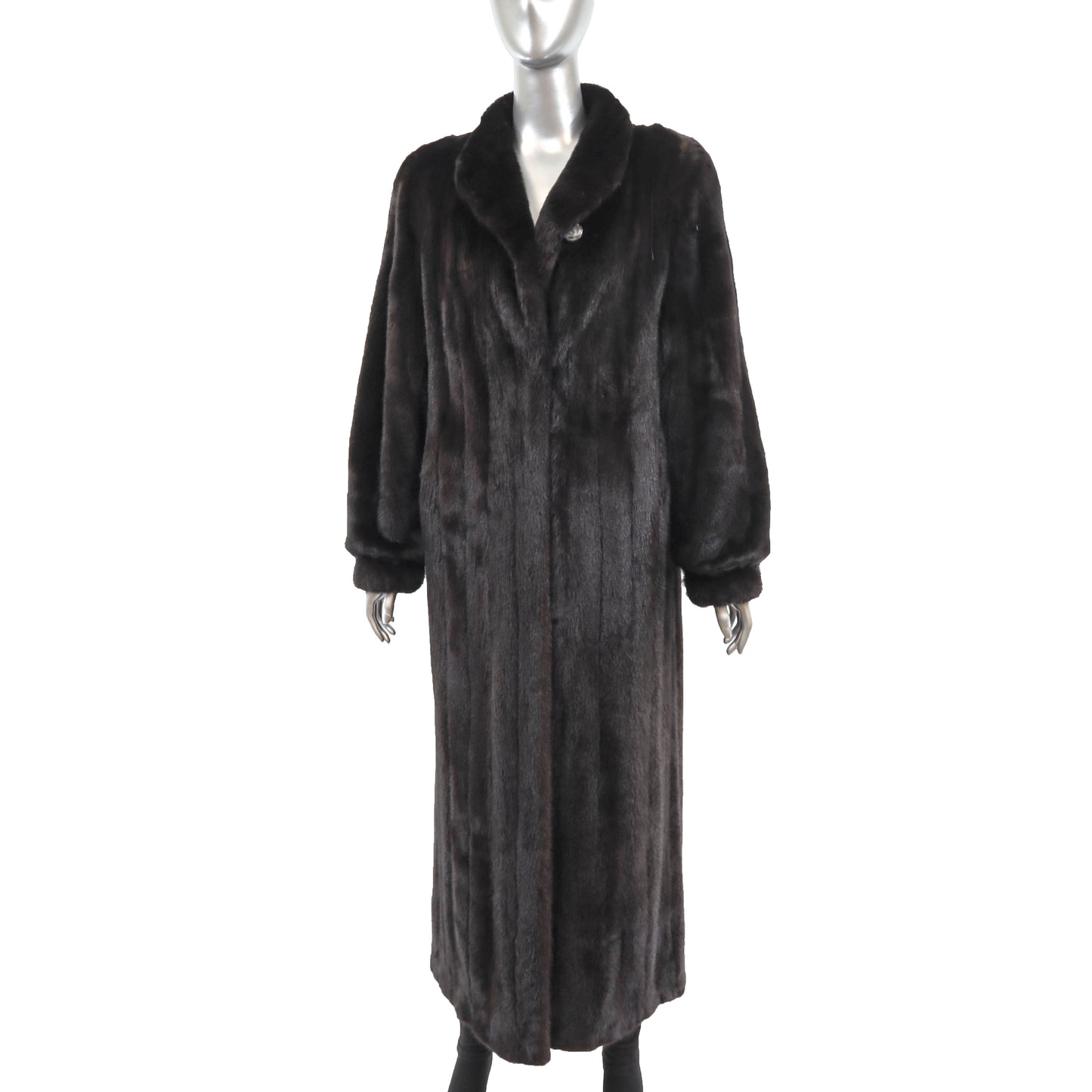 Black Mink Coat Reversible to Taffeta- Size M