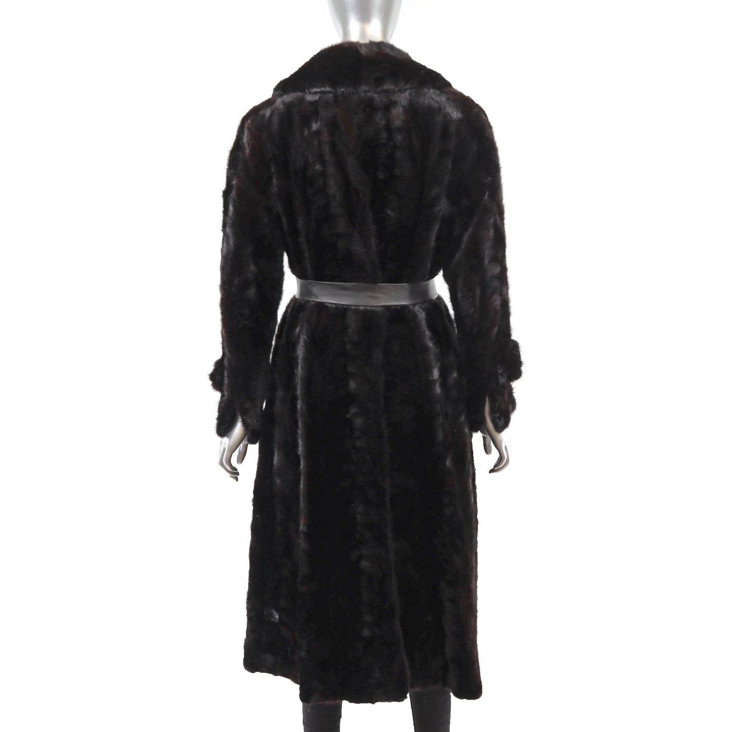 Black Section Mink Coat- Size S