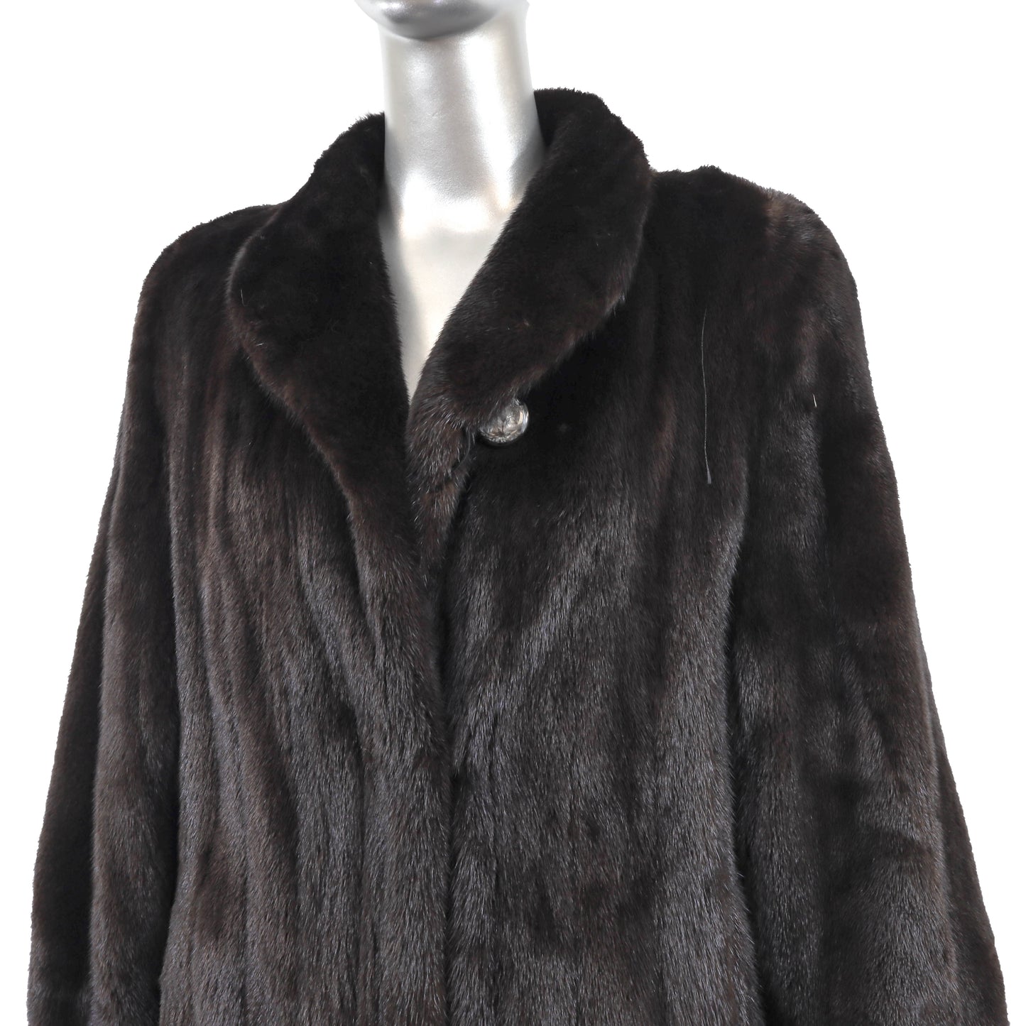 Black Mink Coat Reversible to Taffeta- Size M