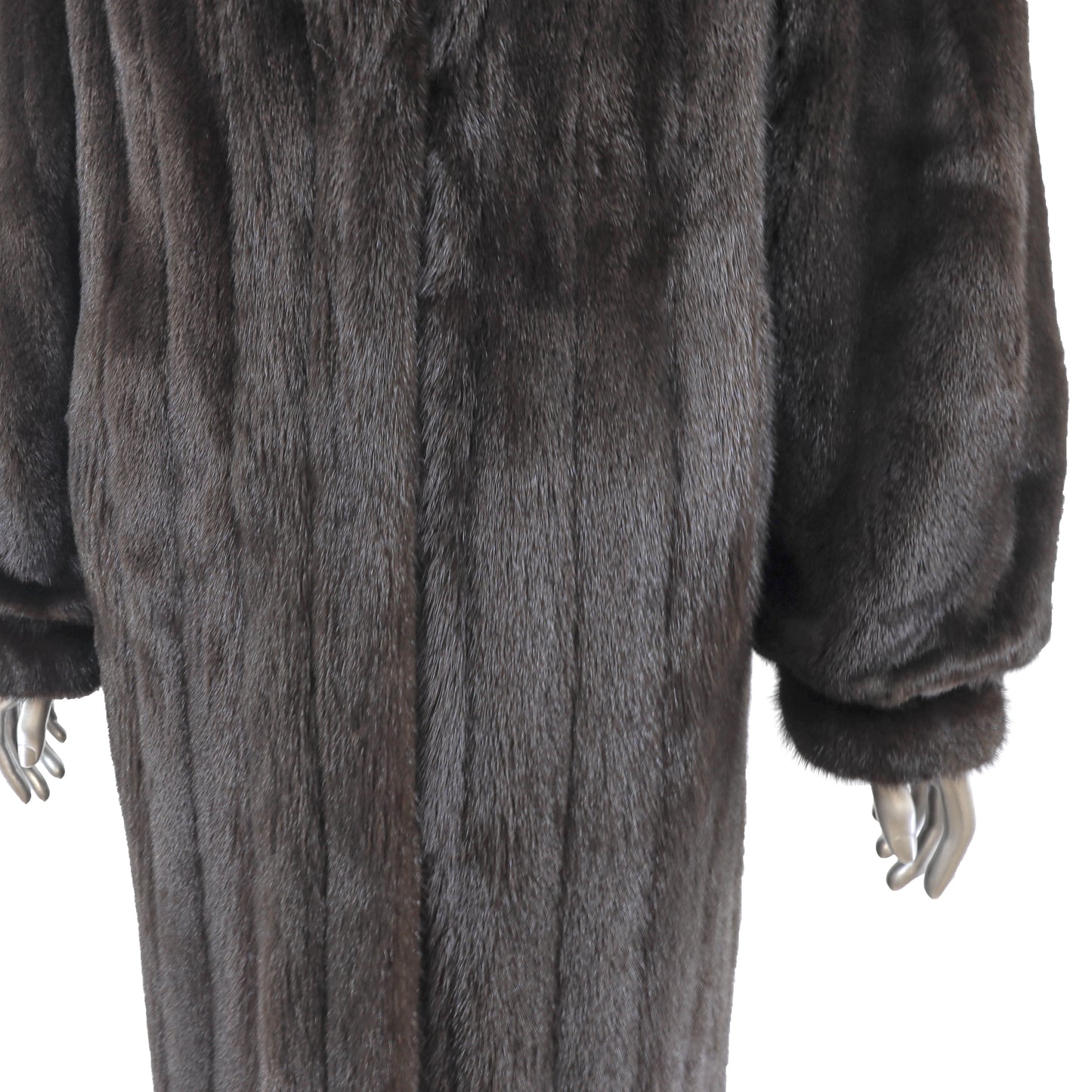 Black Mink Coat Reversible to Taffeta- Size M