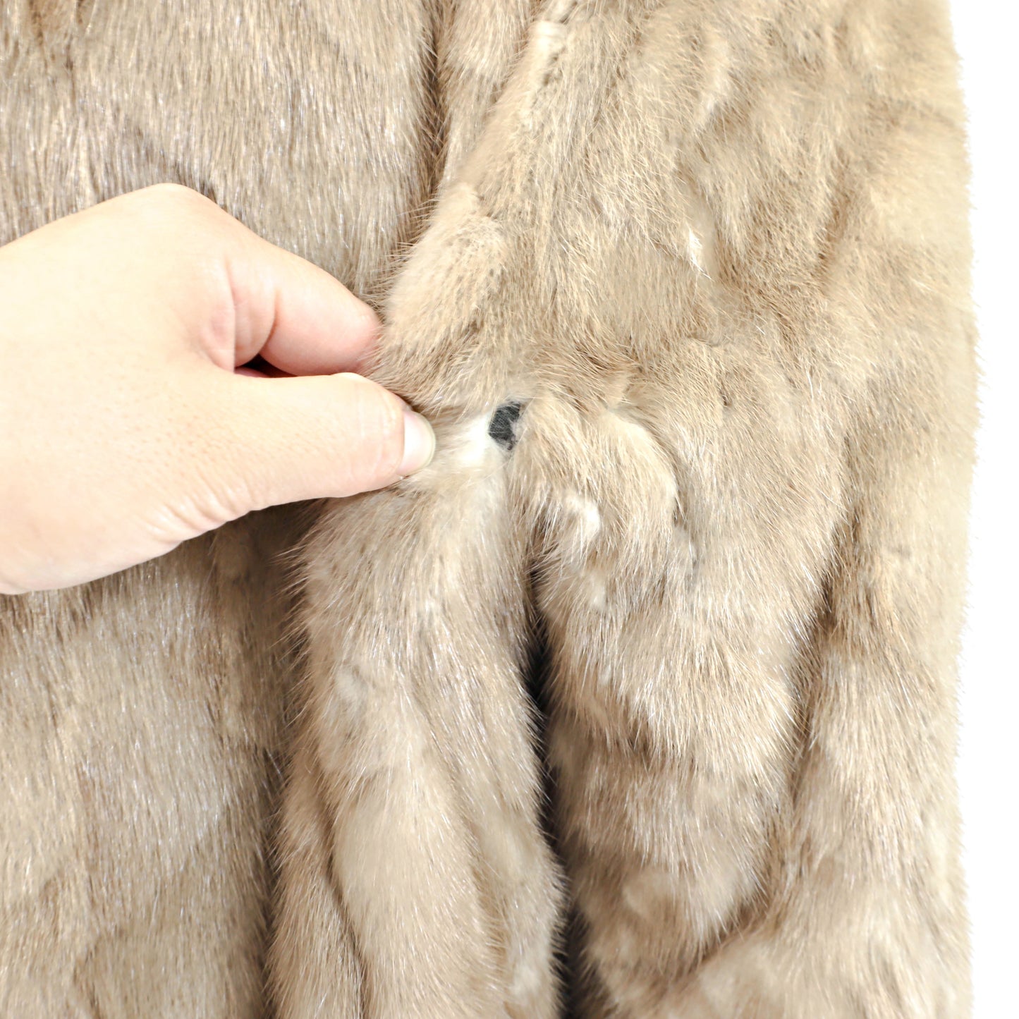 Light Brown Section Mink Coat with Matching Hat- Size M