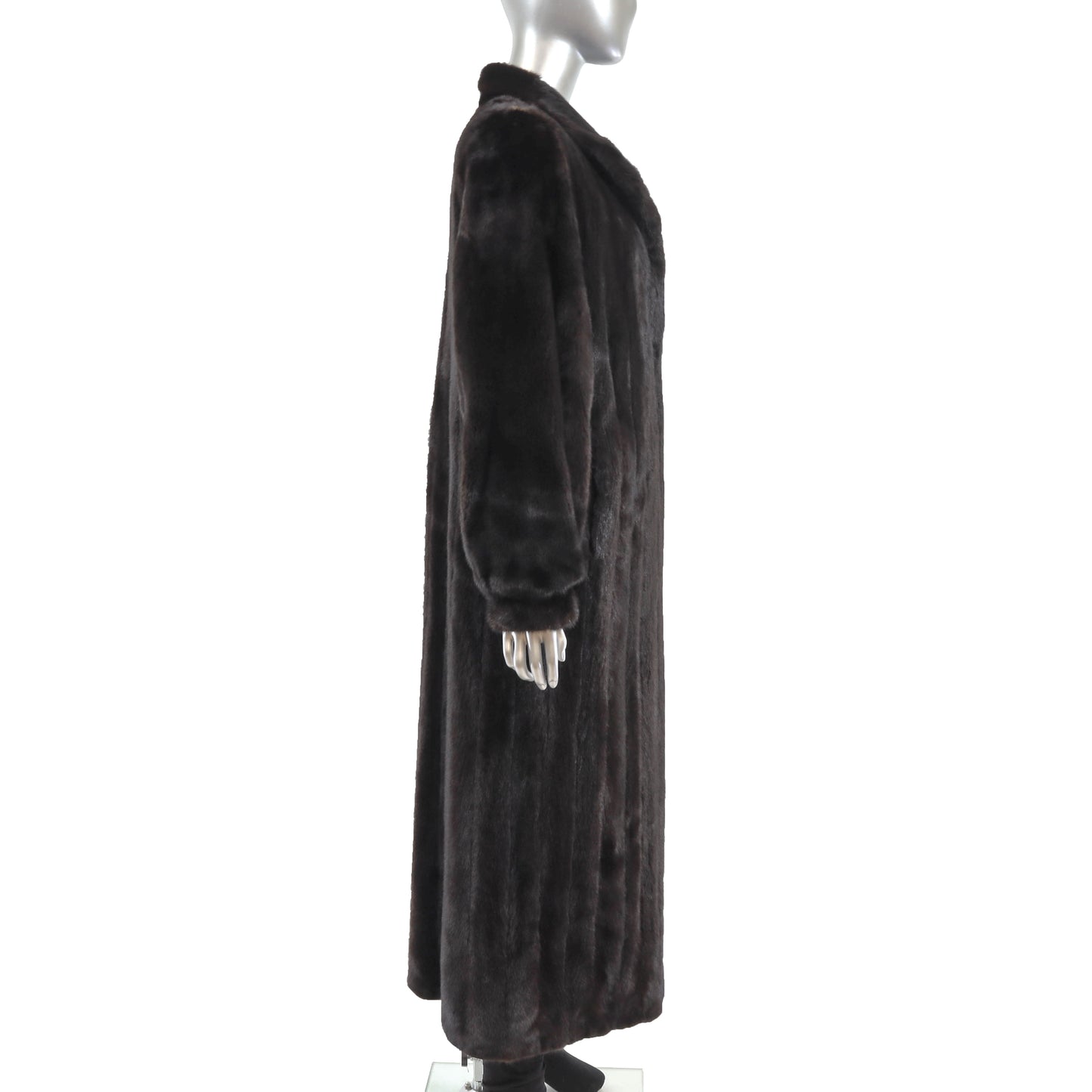 Black Mink Coat Reversible to Taffeta- Size M