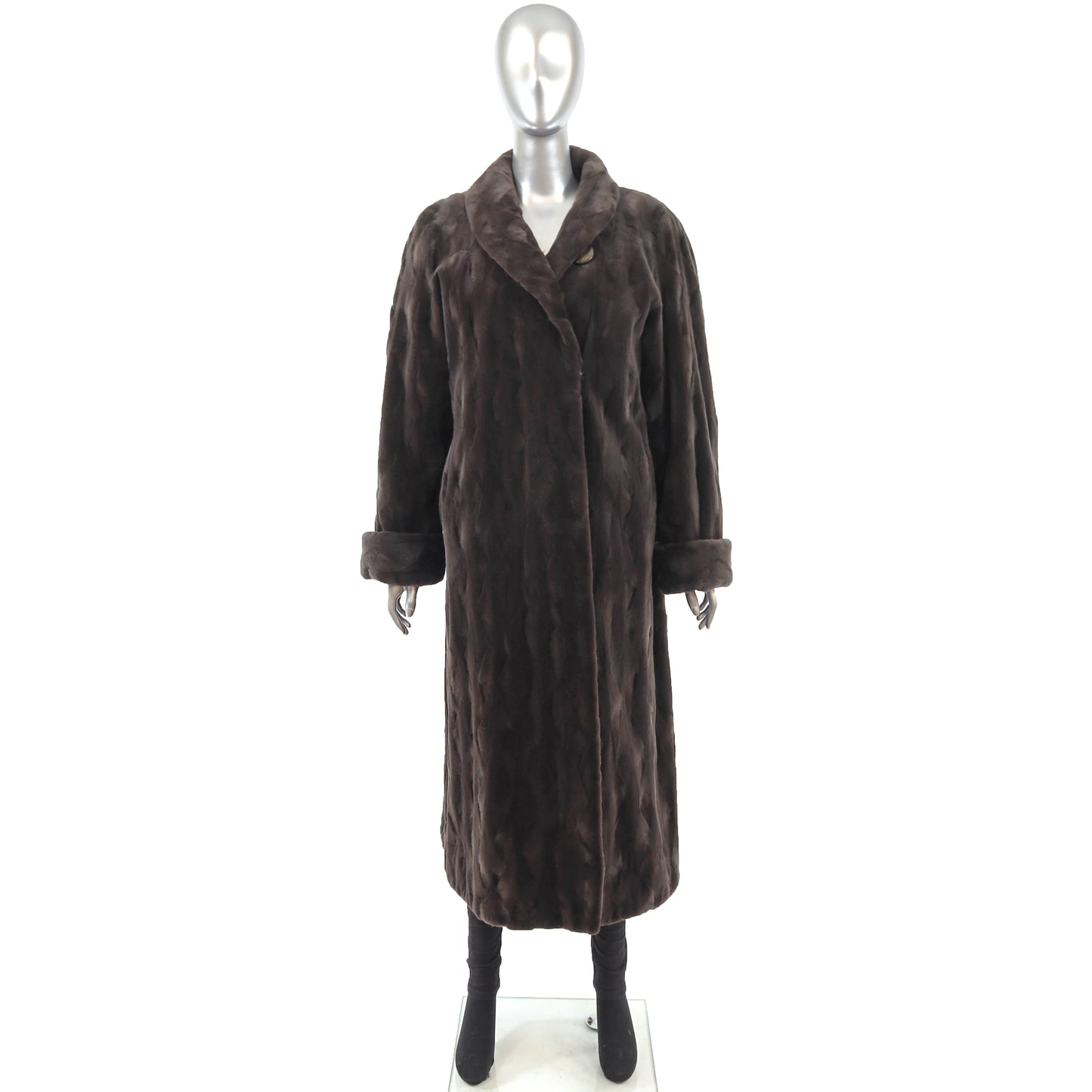 Brown Sheared Mink Coat- Size XL