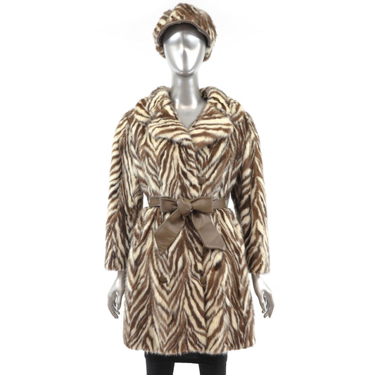 Section Mink Coat with Matching Hat- Size M