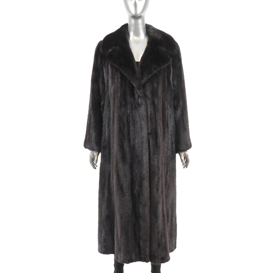 Dark Mahogany Mink Coat- Size L