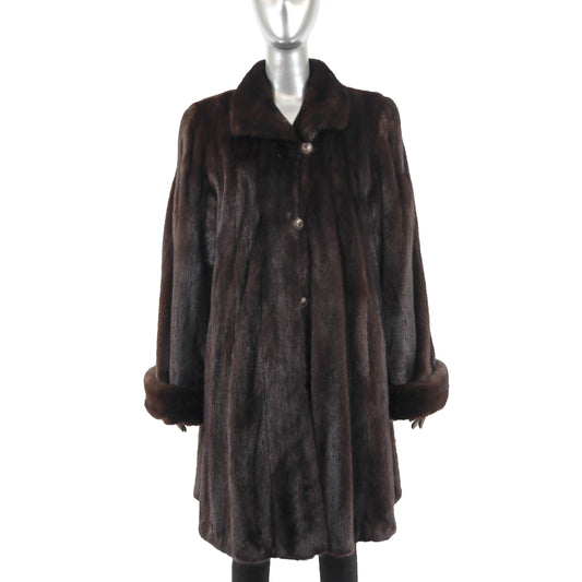 Brown Reversible Mink Coat- Size XXL