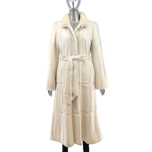 White Sheared Mink Coat- Size M