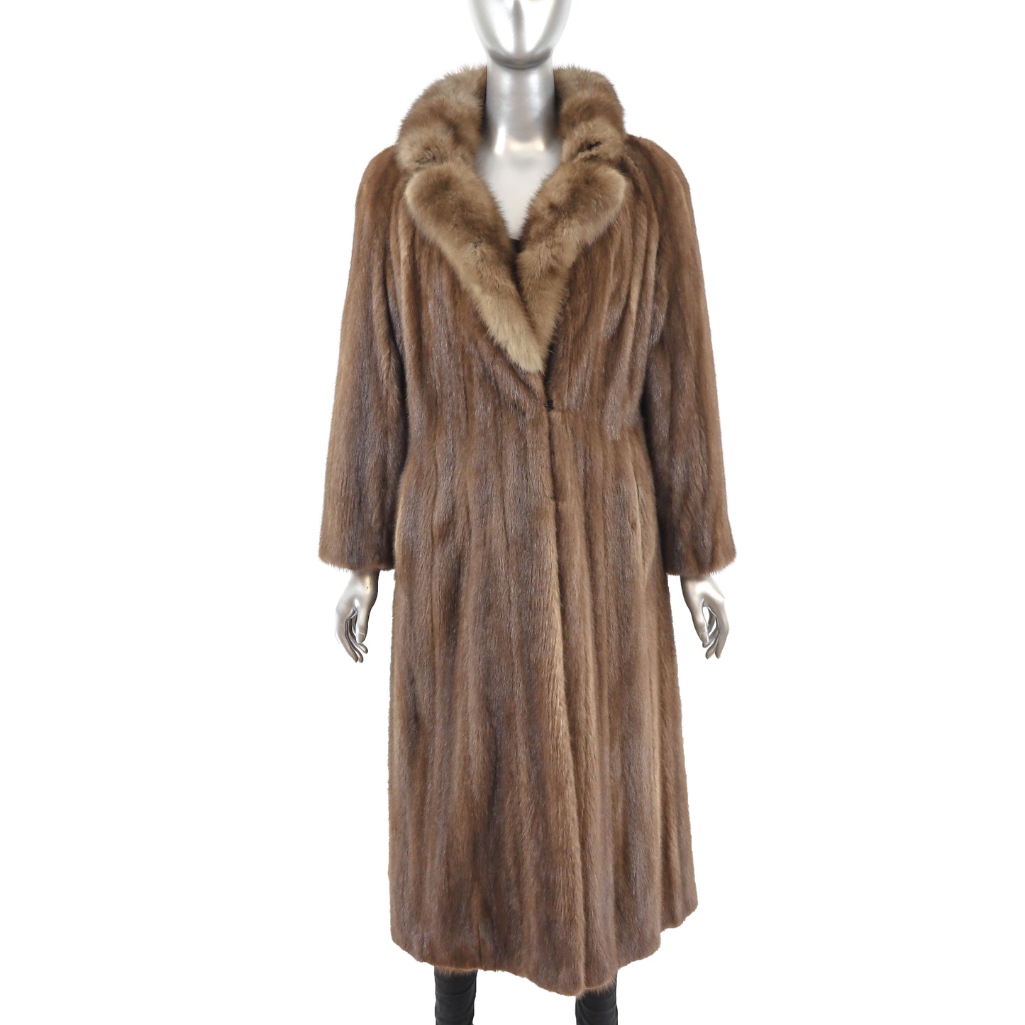 Lunaraine Mink Coat with Sable Collar- Size M