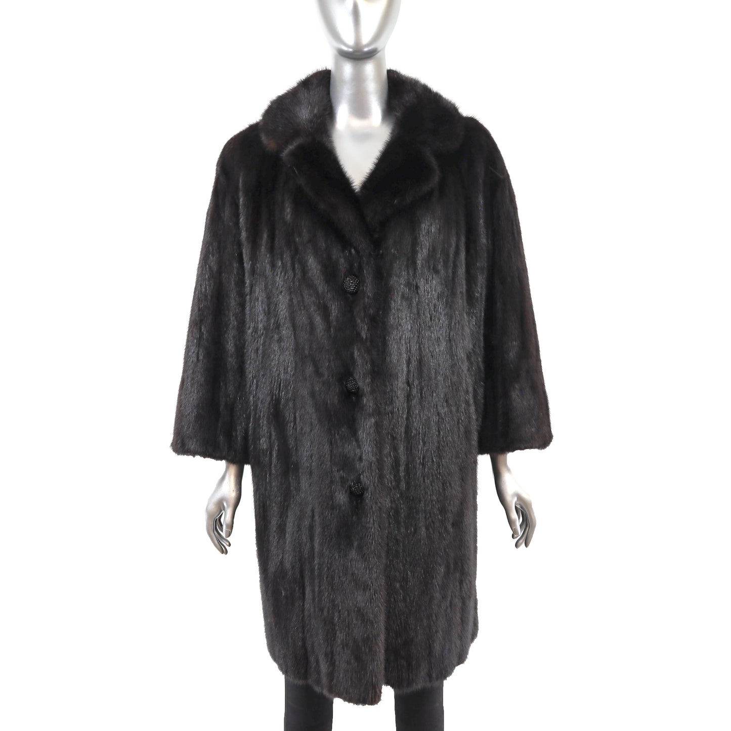 Dark Mahogany Mink 7/8 Coat- Size S