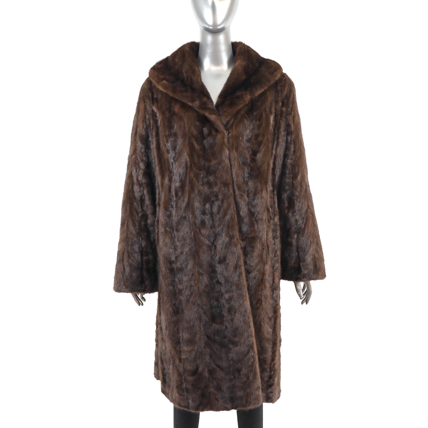 Mahogany Section Mink Coat- Size L