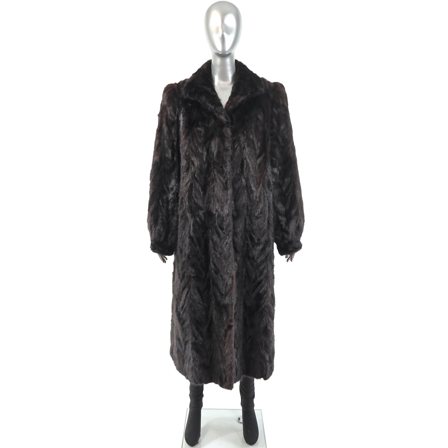 Mahogany Section Mink Coat- Size L