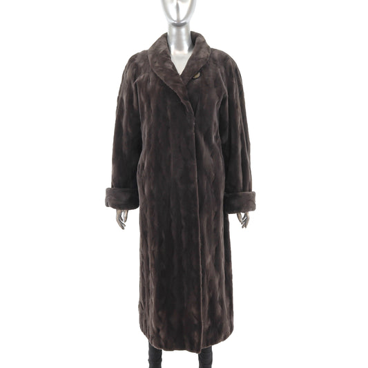 Brown Sheared Mink Coat- Size XL