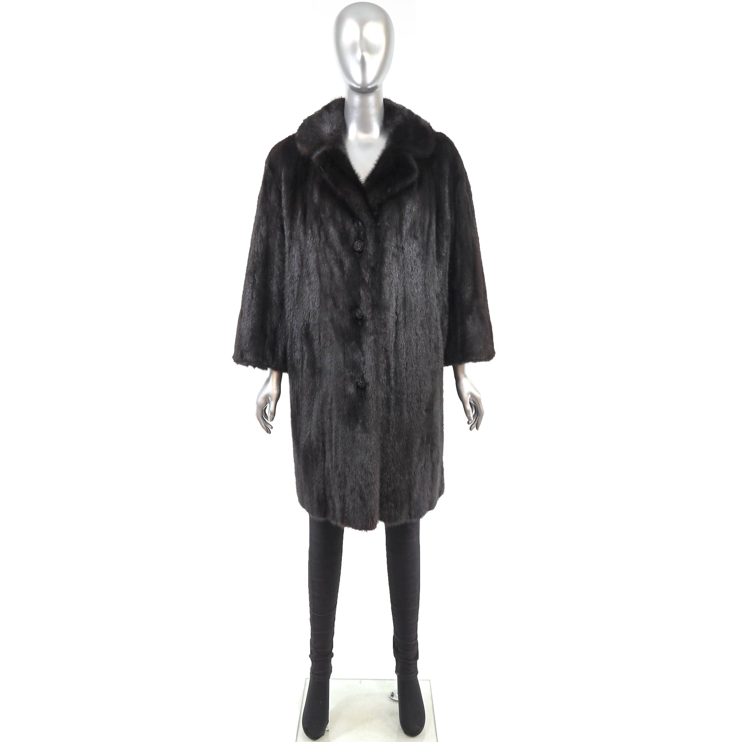 Dark Mahogany Mink 7/8 Coat- Size S