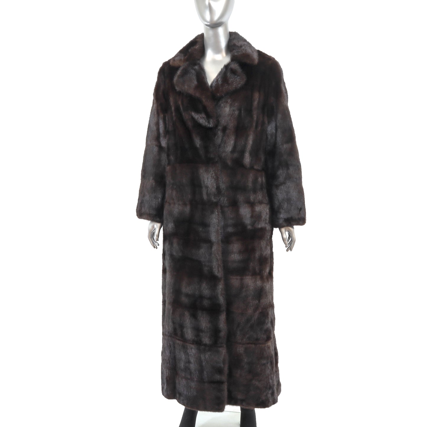 Brown Mink Coat with Zip Off Hem- Size S