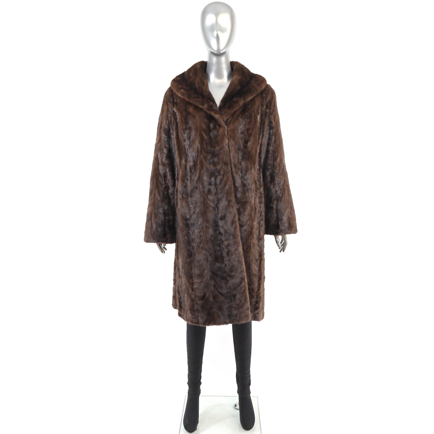 Mahogany Section Mink Coat- Size L