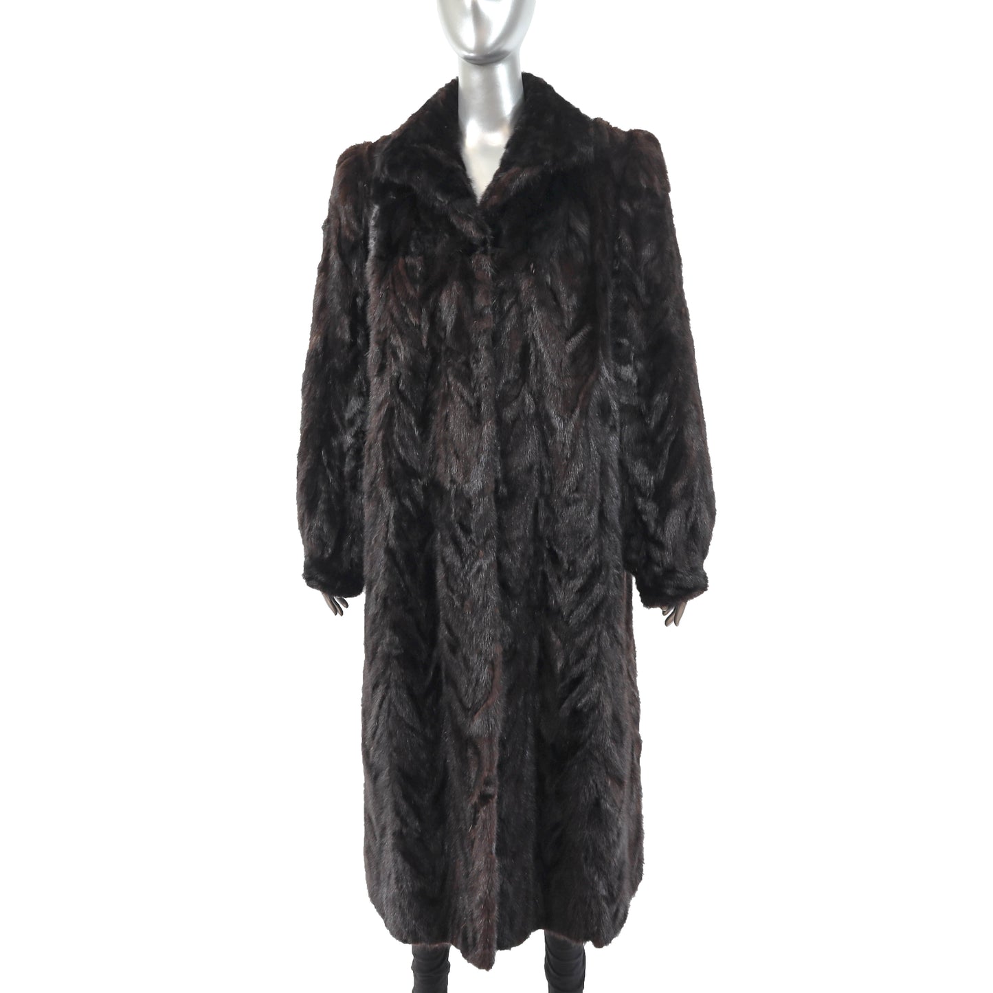 Mahogany Section Mink Coat- Size L