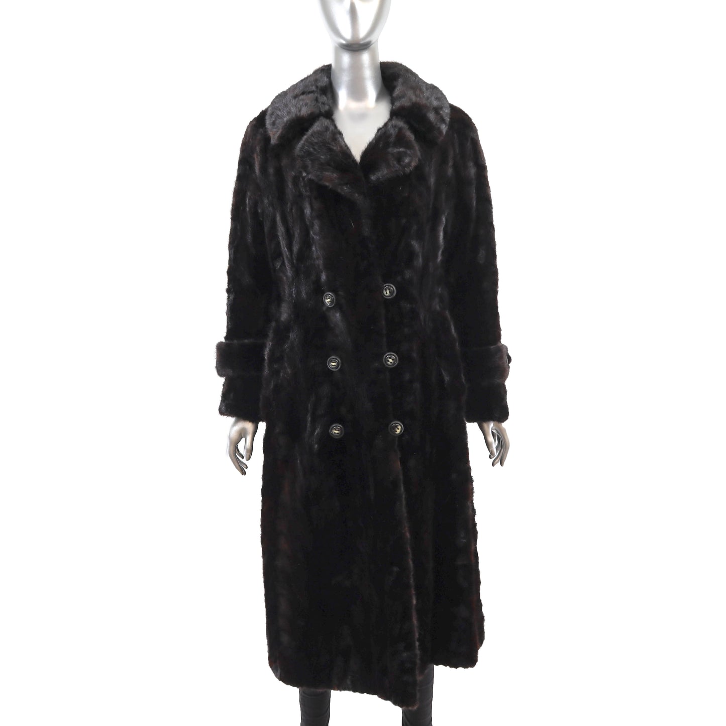 Black Section Mink Coat- Size S