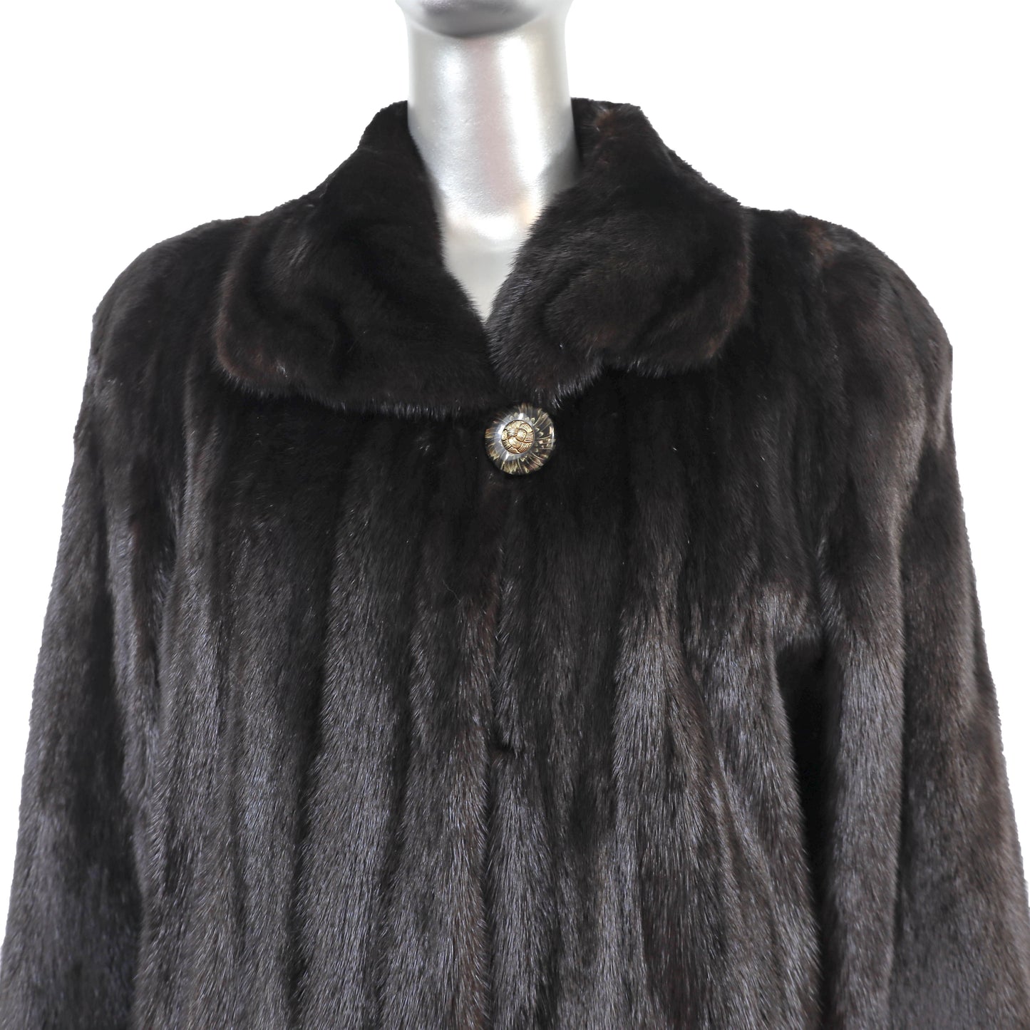 Black Mink Coat- Size XL