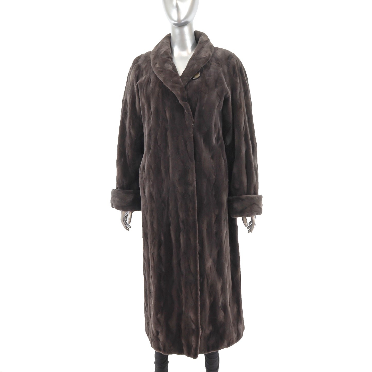 Brown Sheared Mink Coat- Size XL