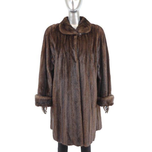 Mahogany Mink Coat- Size XL