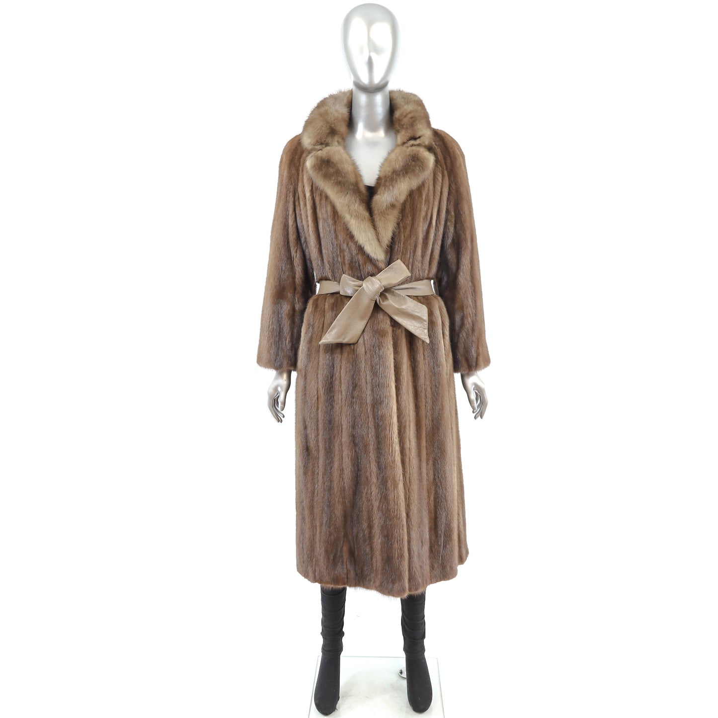 Lunaraine Mink Coat with Sable Collar- Size M