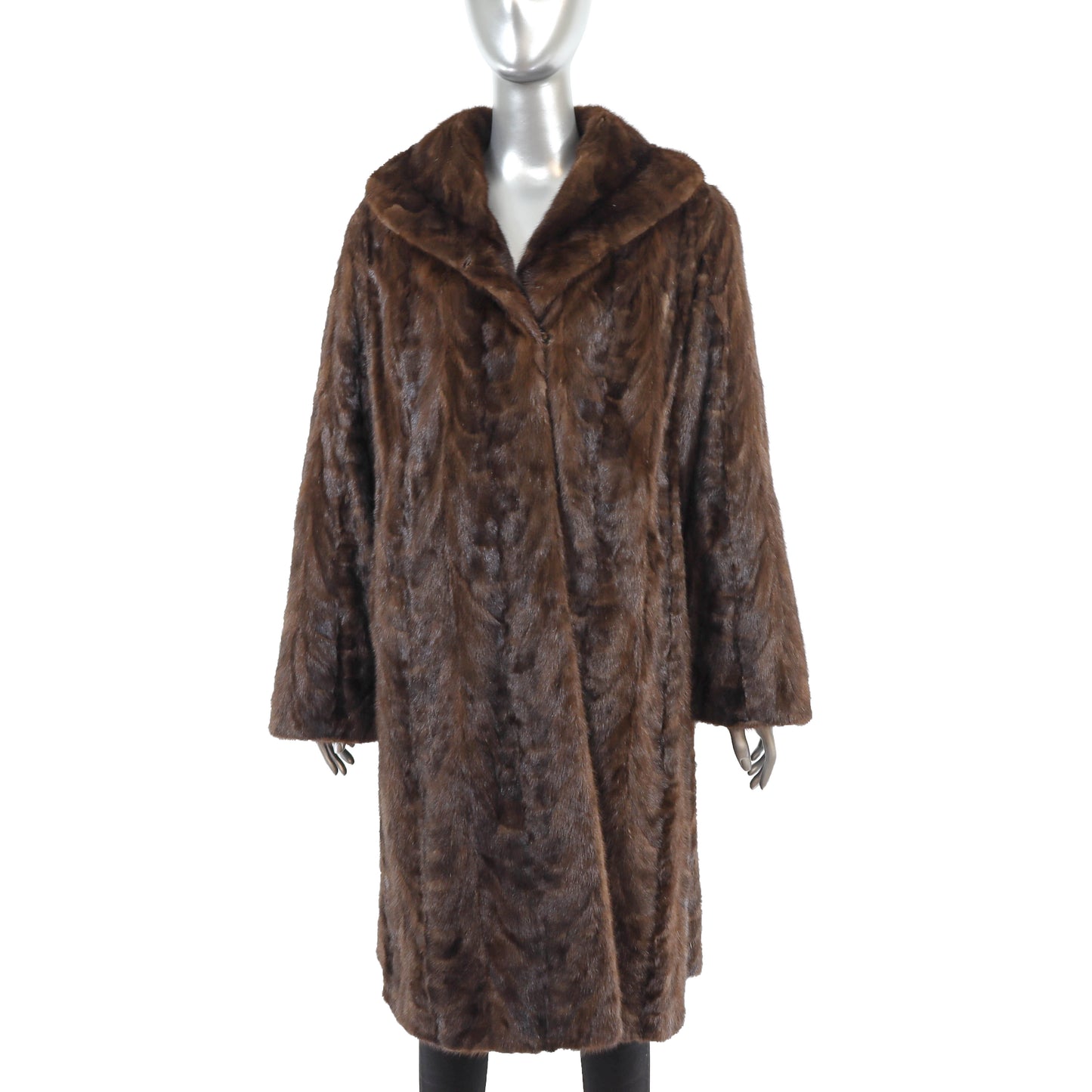 Mahogany Section Mink Coat- Size L