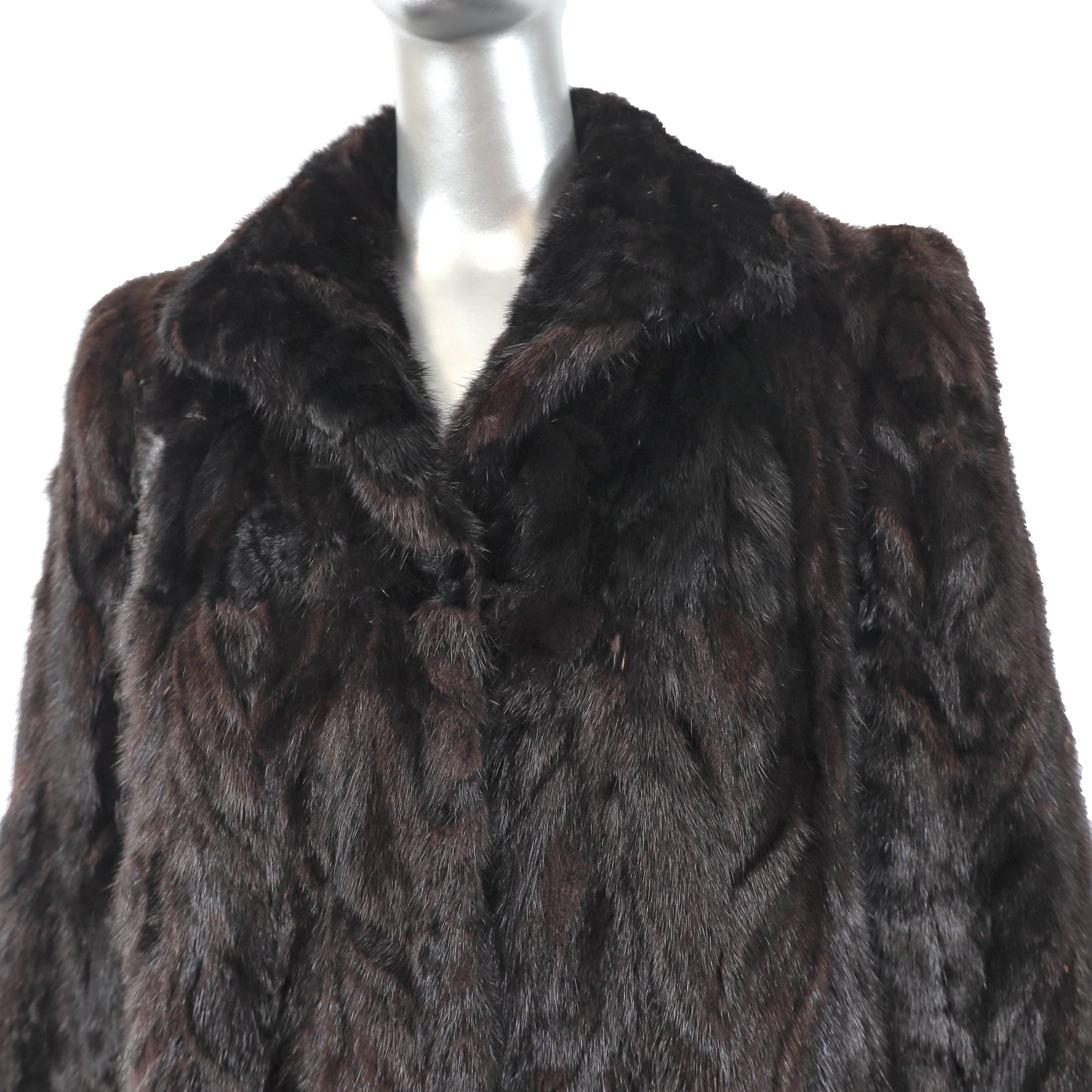 Mahogany Section Mink Coat- Size L