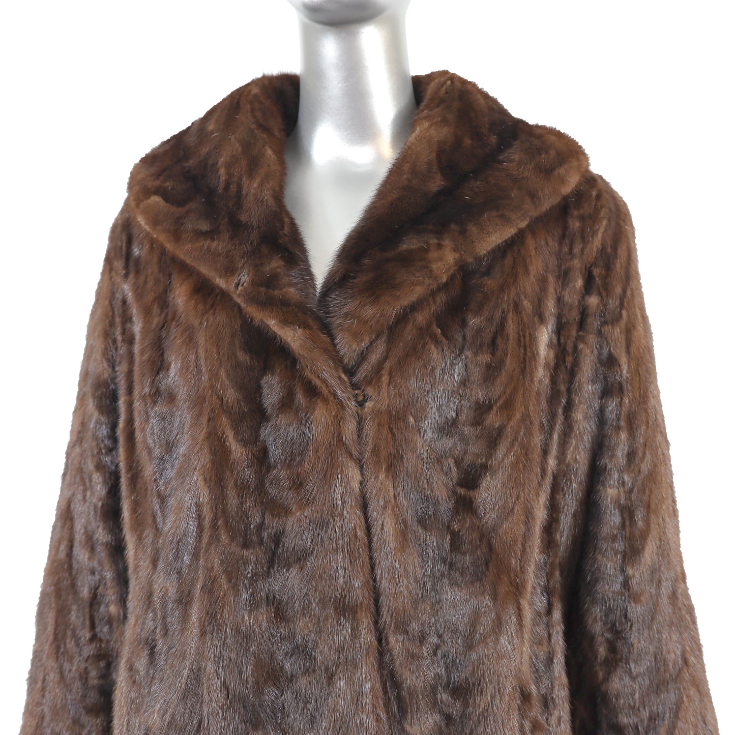 Mahogany Section Mink Coat- Size L