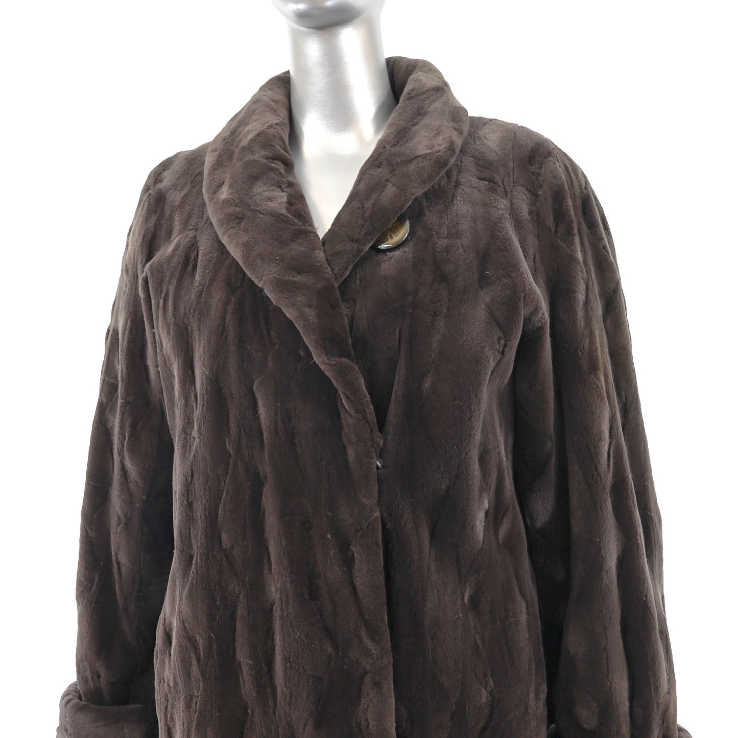 Brown Sheared Mink Coat- Size XL