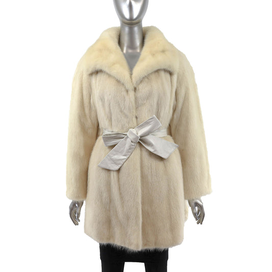 Ivory Mink 3/4 Coat- Size L