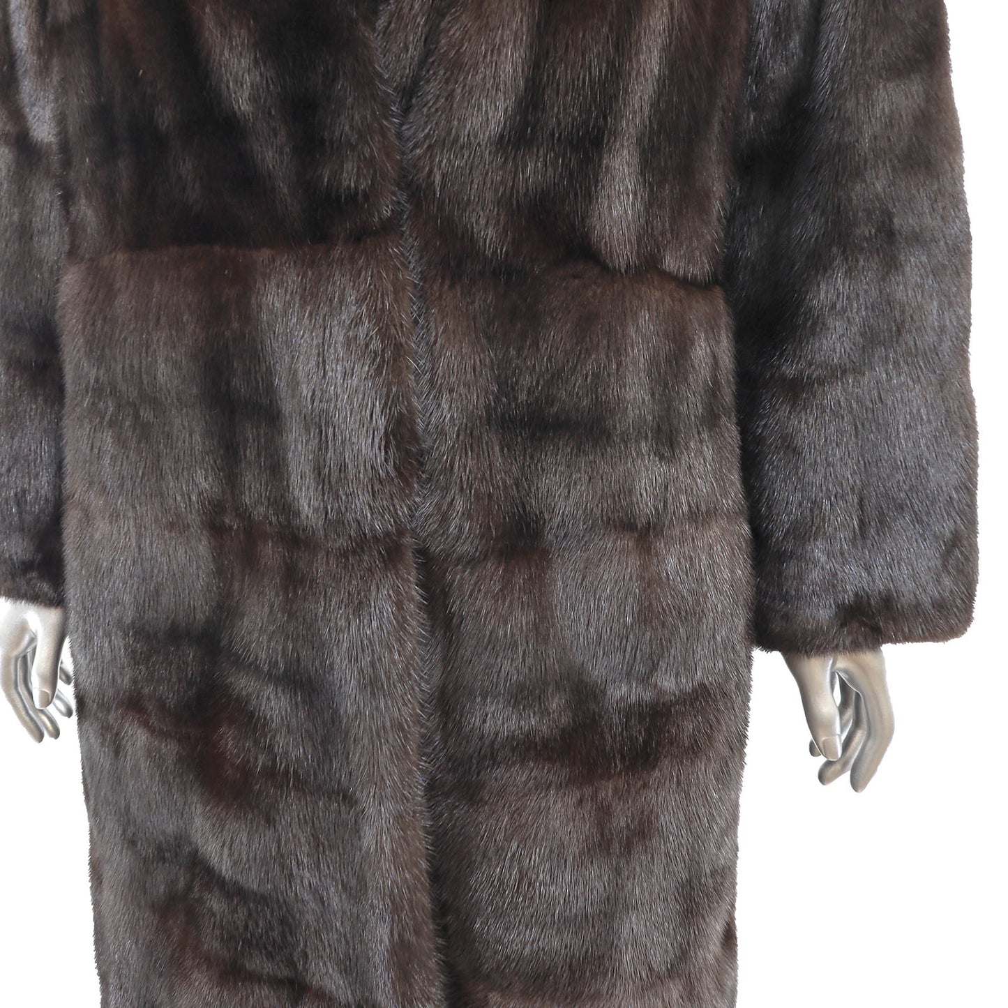 Brown Mink Coat with Zip Off Hem- Size S