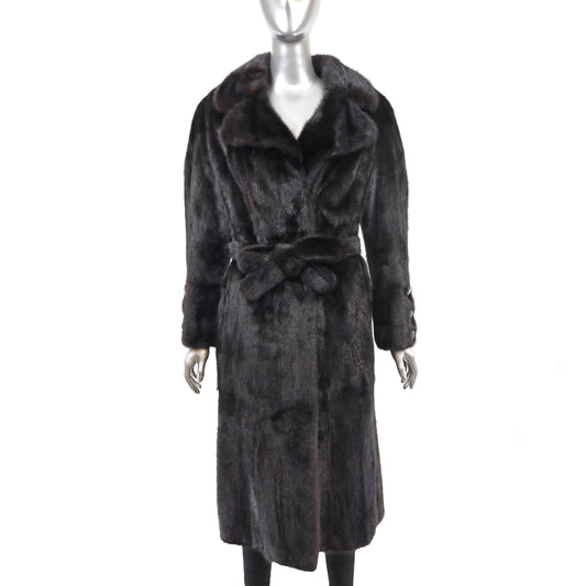 Dark Mahogany Mink Coat- Size L