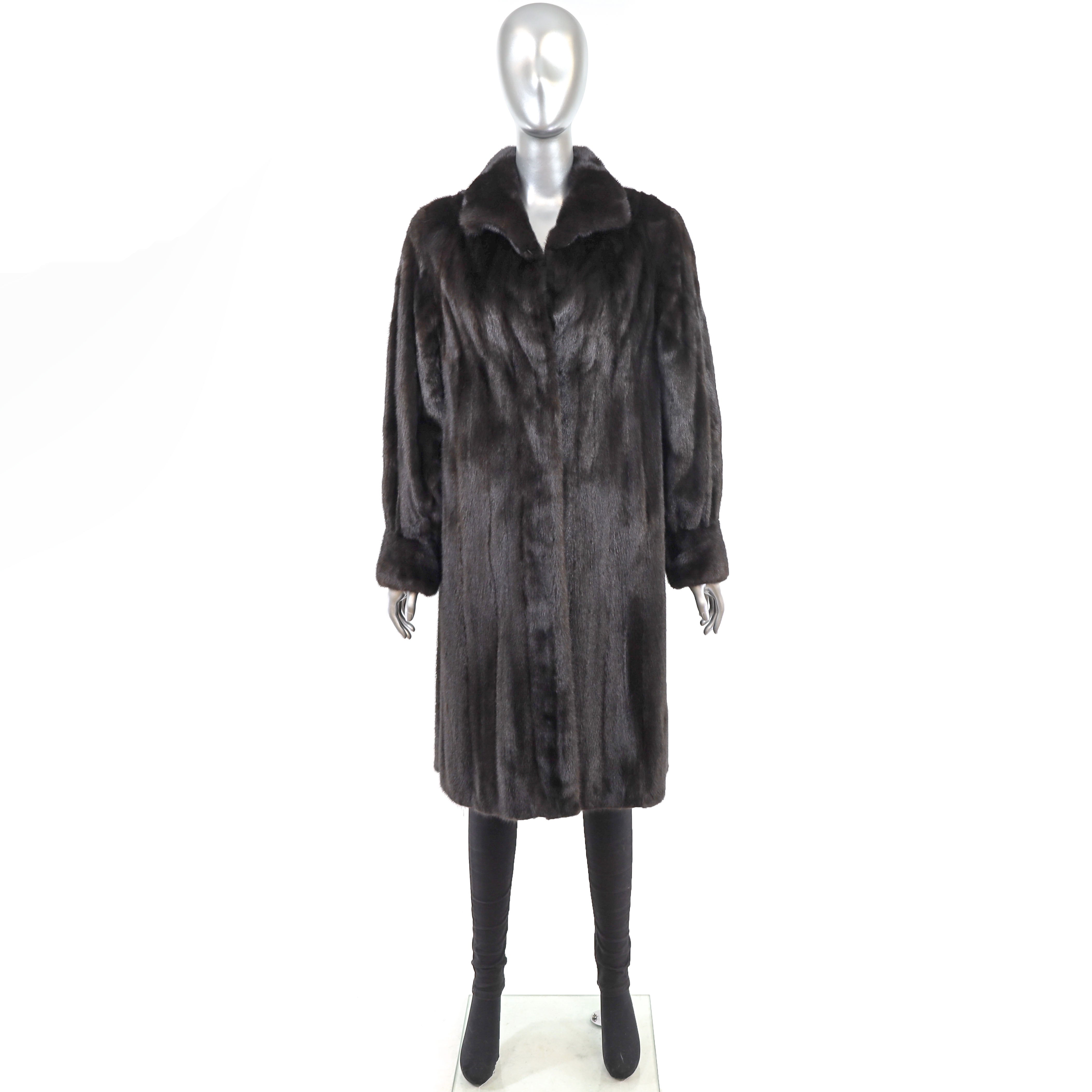 Dark Ranch Black Mink Fur Coat Jacket M/L No Monogram - Stylish