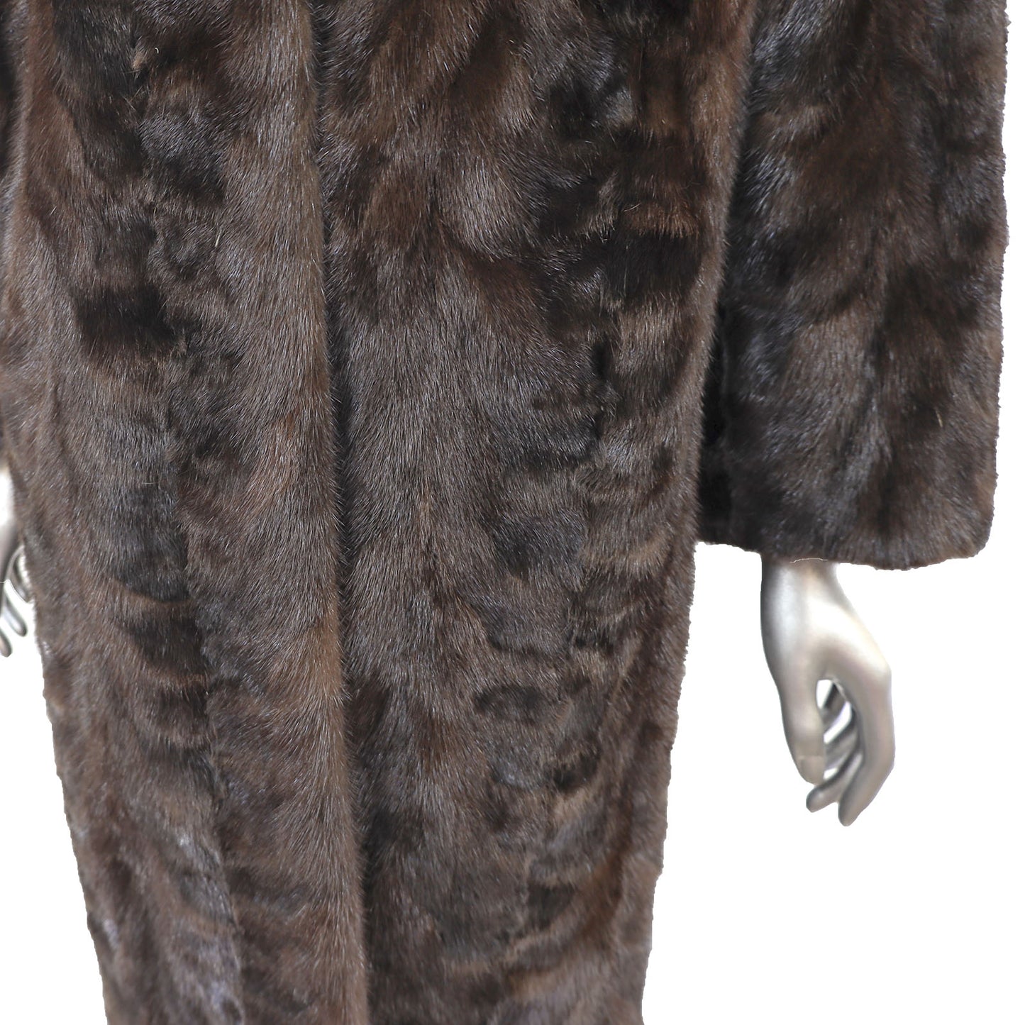 Brown Section Mink Coat- Size M