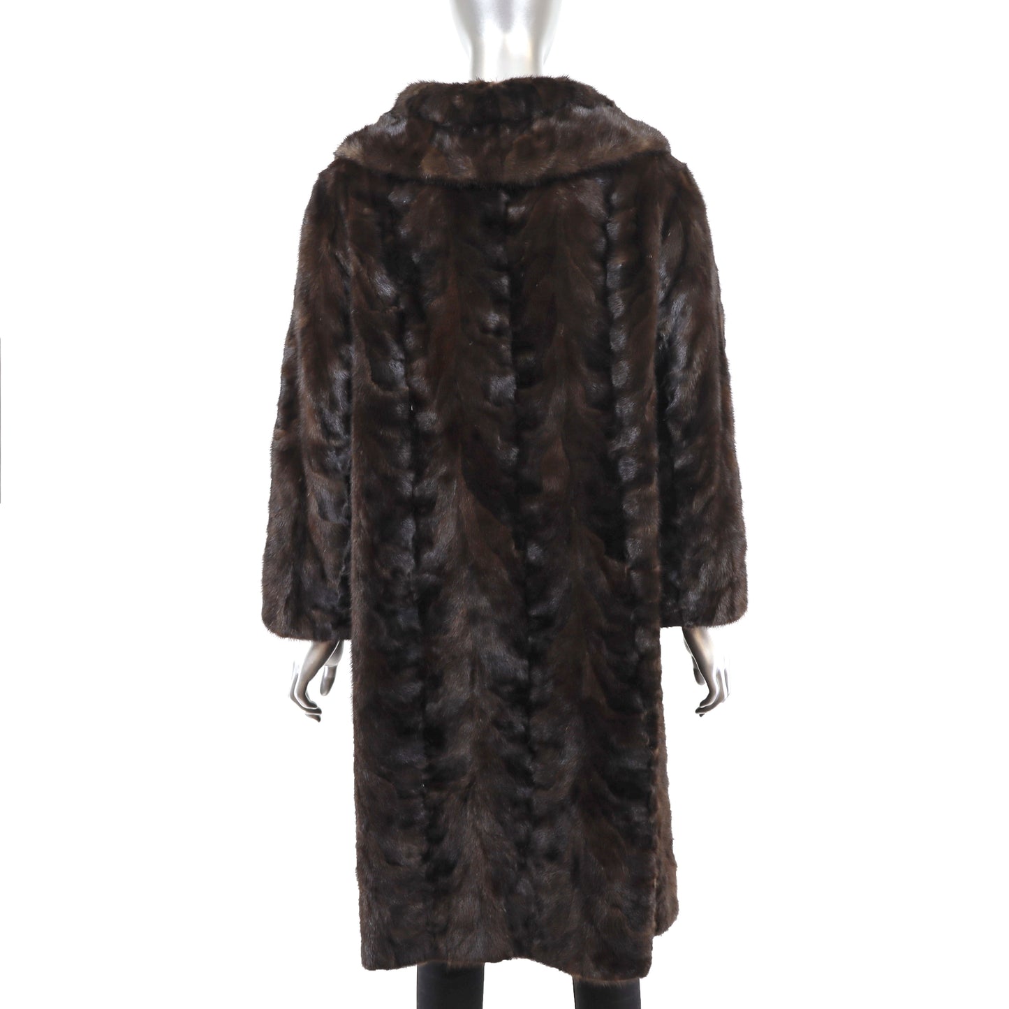 Brown Section Mink Coat- Size M