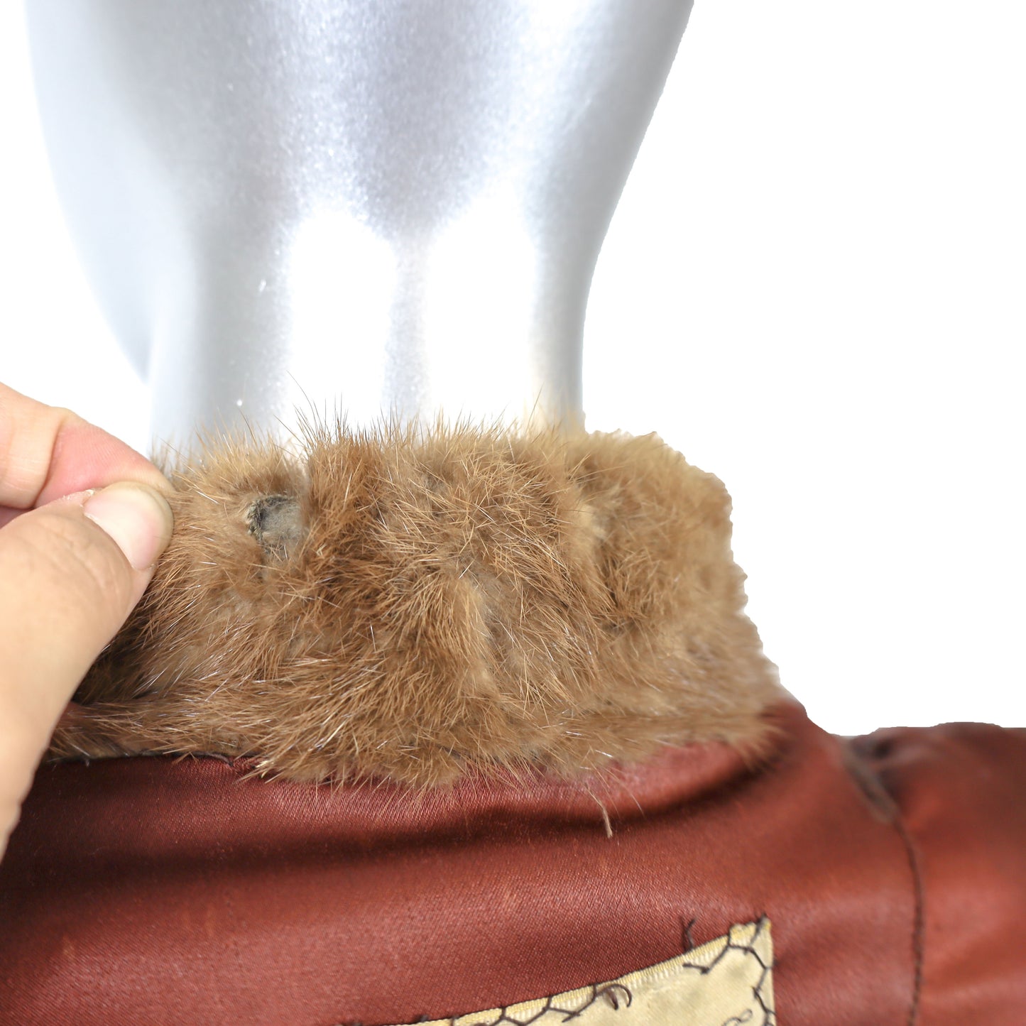 Light Brown Section Mink Coat - Size M