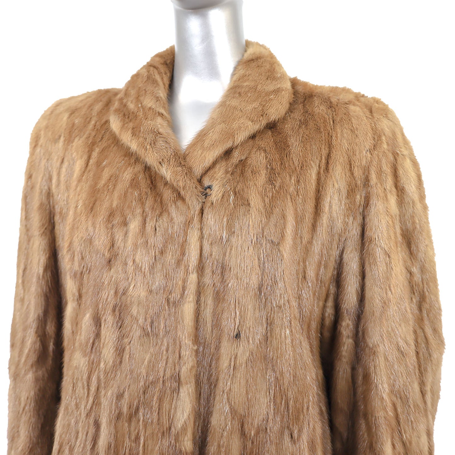 Light Brown Section Mink Coat - Size M