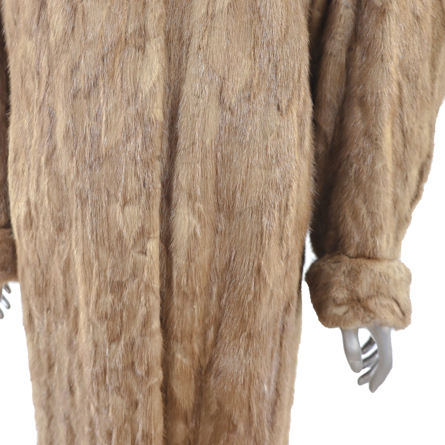 Light Brown Section Mink Coat - Size M