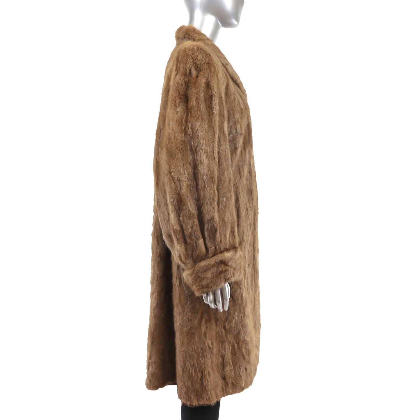 Light Brown Section Mink Coat - Size M