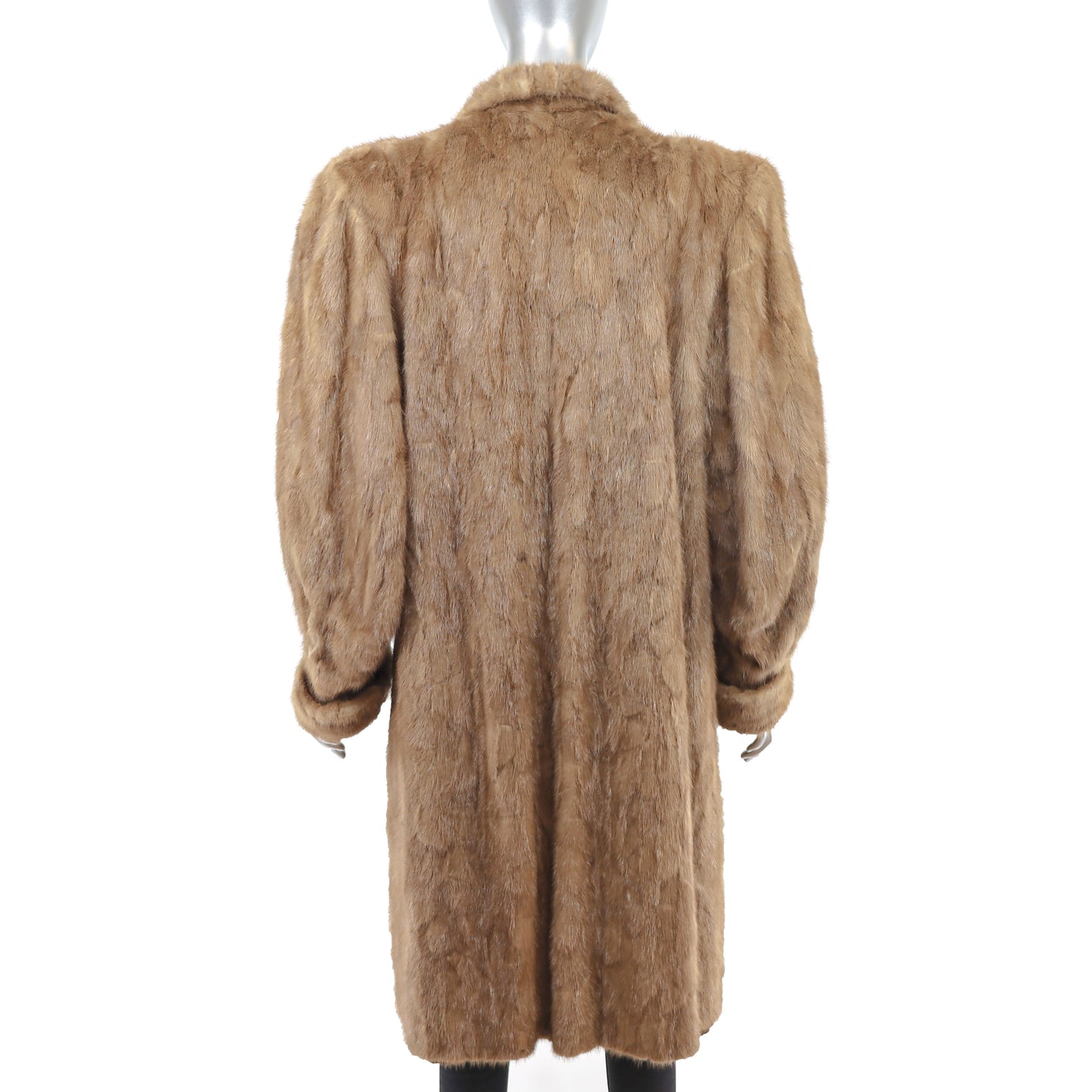 Light Brown Section Mink Coat - Size M