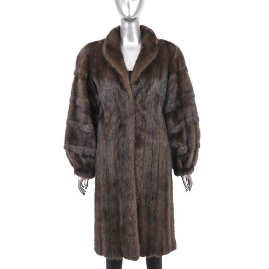 Brown Mink Coat- Size M